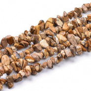 Chips stone beads ± 5x8mm Picture Jasper - Topaz brown